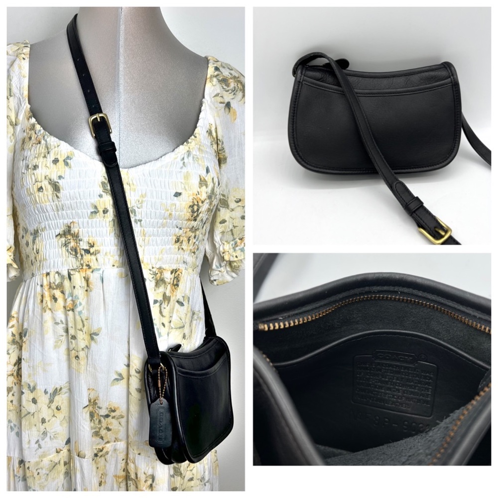 Vintage Coach Leather Wendie Crossbody Shoulder Bag Style 9031 Black